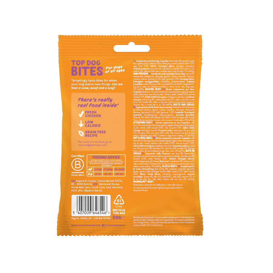 50 g Edgard & Cooper Bocaditos Mini de Pollo para perros, , large Imagen numero 8